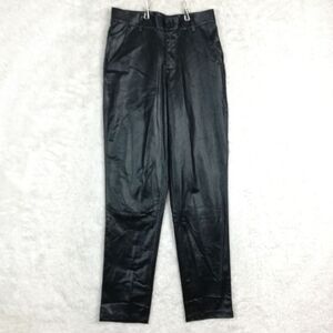 Zeroyaa Womens Pants Faux‎ Leather Black Slim Leg High Rise 28 New
